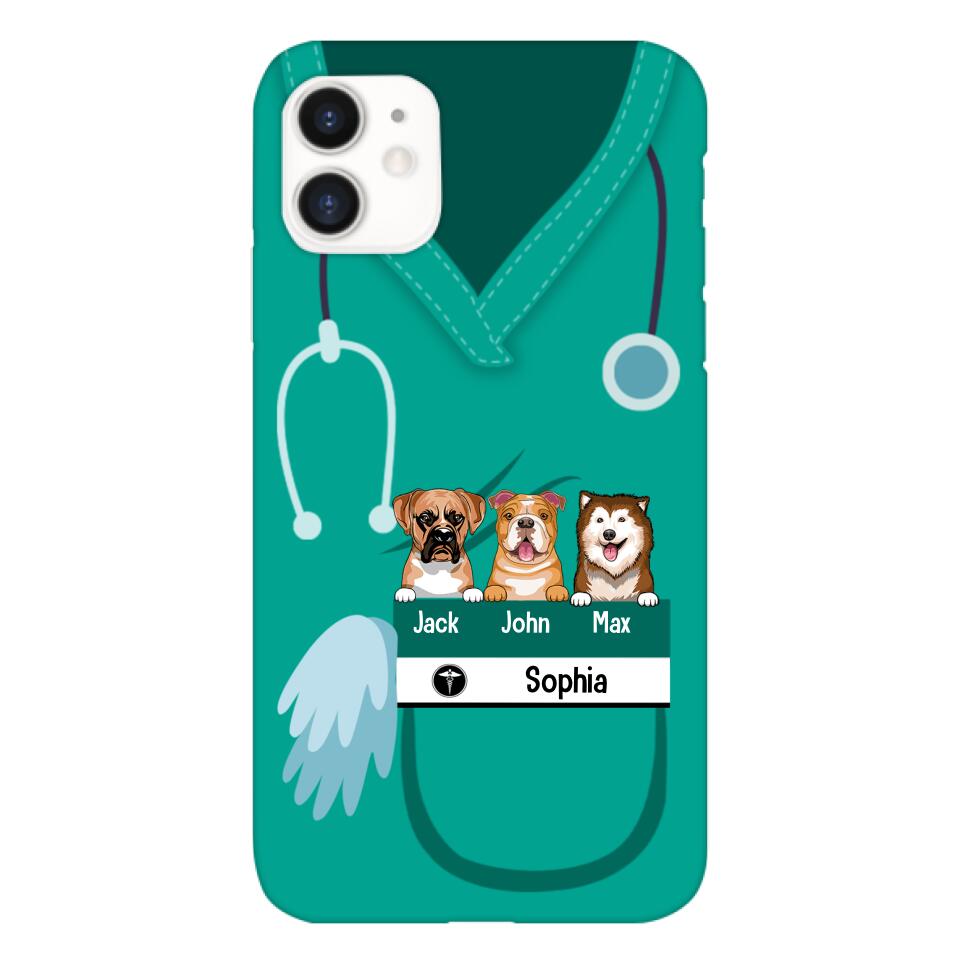 Personalized Nurse Love Dog Phone Case Printed 22MAY-HQ16