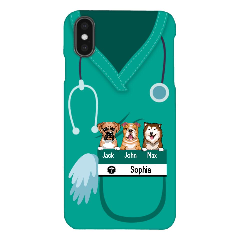 Personalized Nurse Love Dog Phone Case Printed 22MAY-HQ16