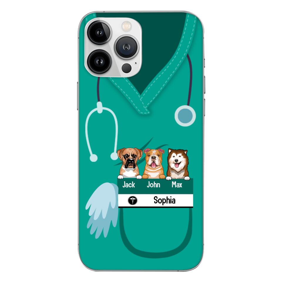 Personalized Nurse Love Dog Phone Case Printed 22MAY-HQ16