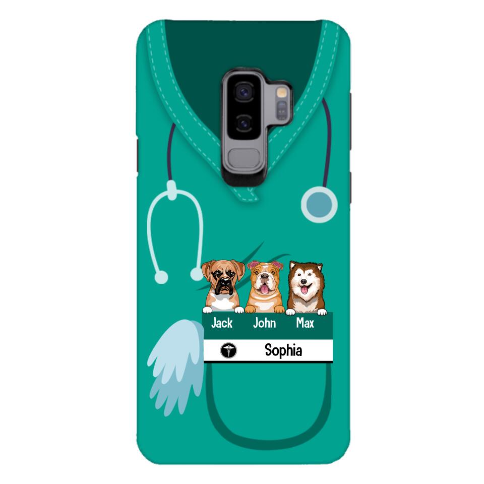 Personalized Nurse Love Dog Phone Case Printed 22MAY-HQ16