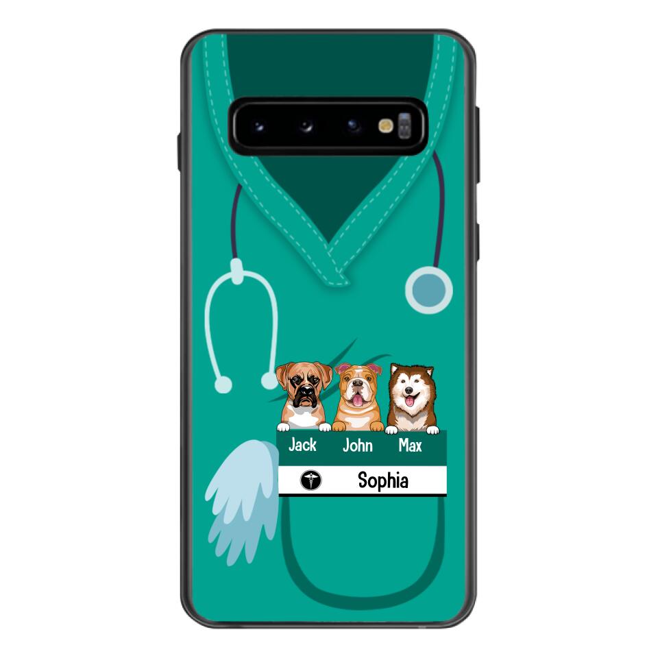 Personalized Nurse Love Dog Phone Case Printed 22MAY-HQ16