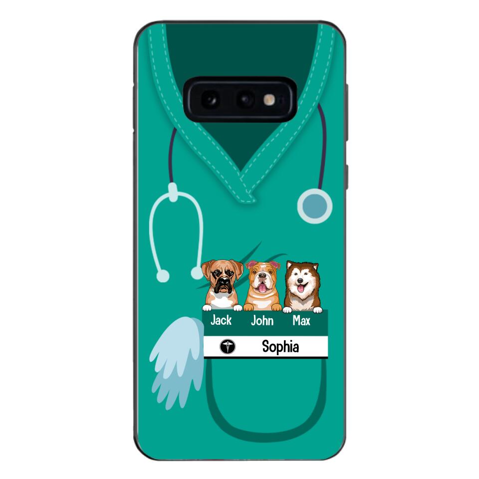 Personalized Nurse Love Dog Phone Case Printed 22MAY-HQ16