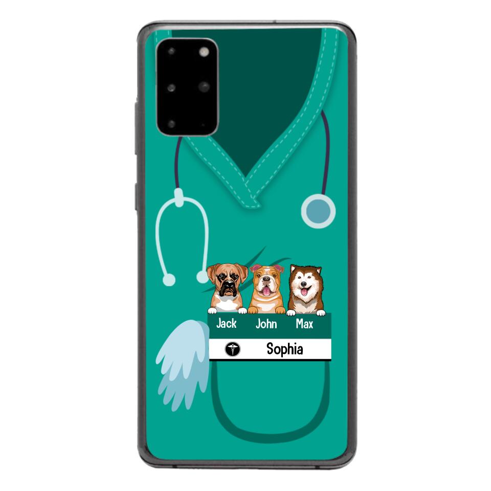 Personalized Nurse Love Dog Phone Case Printed 22MAY-HQ16