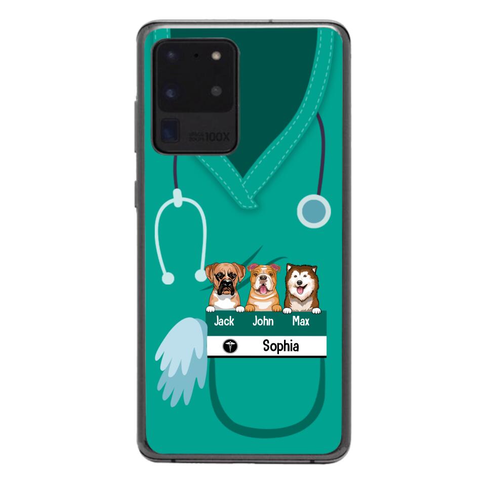 Personalized Nurse Love Dog Phone Case Printed 22MAY-HQ16