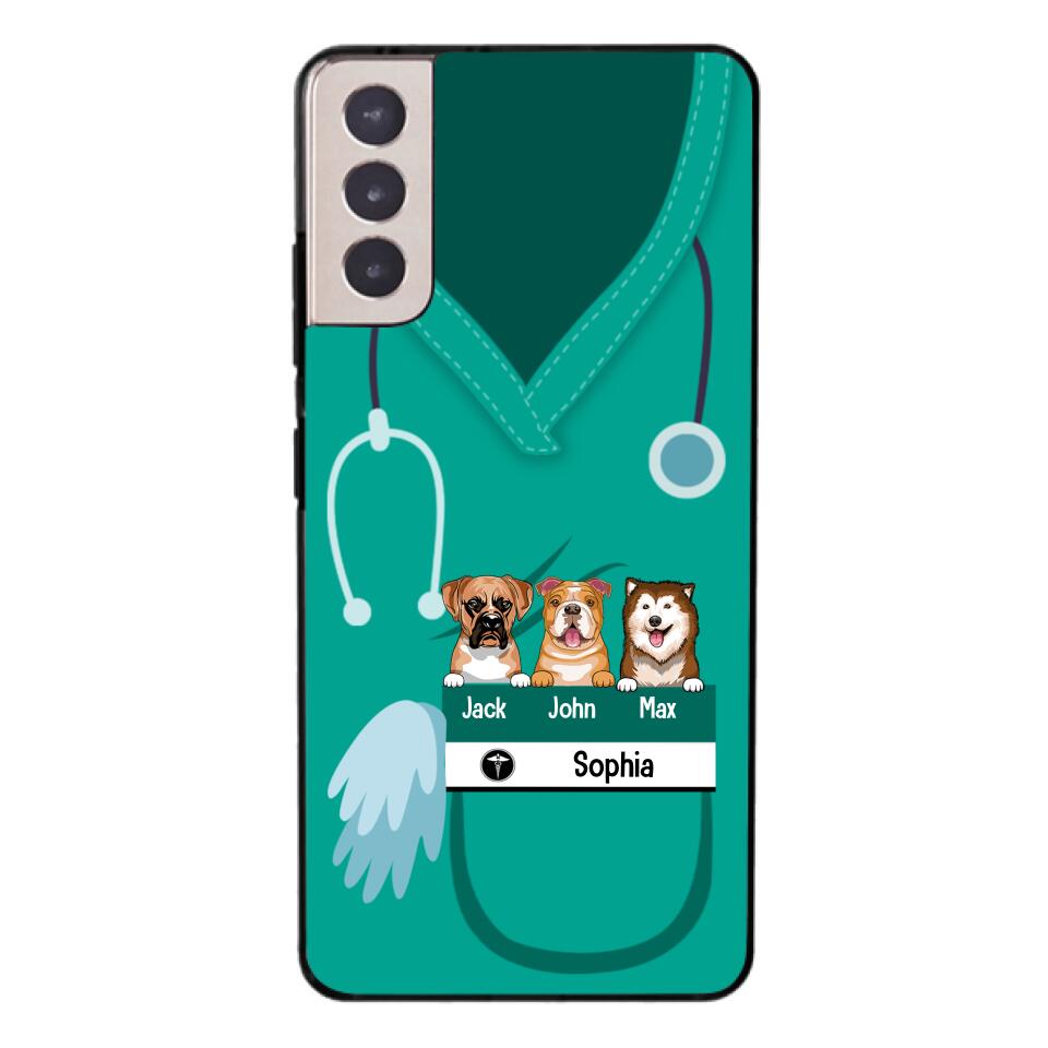 Personalized Nurse Love Dog Phone Case Printed 22MAY-HQ16
