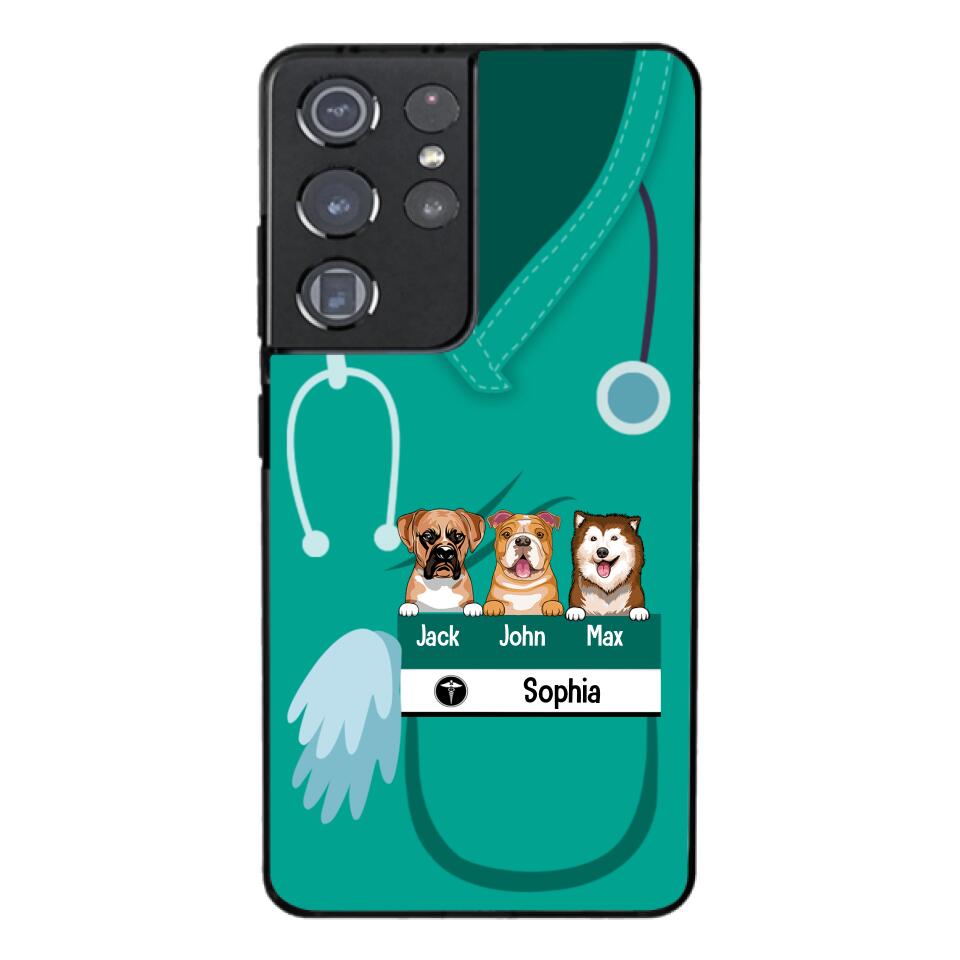 Personalized Nurse Love Dog Phone Case Printed 22MAY-HQ16
