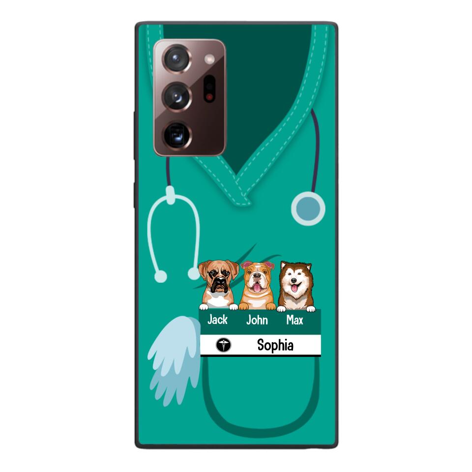 Personalized Nurse Love Dog Phone Case Printed 22MAY-HQ16