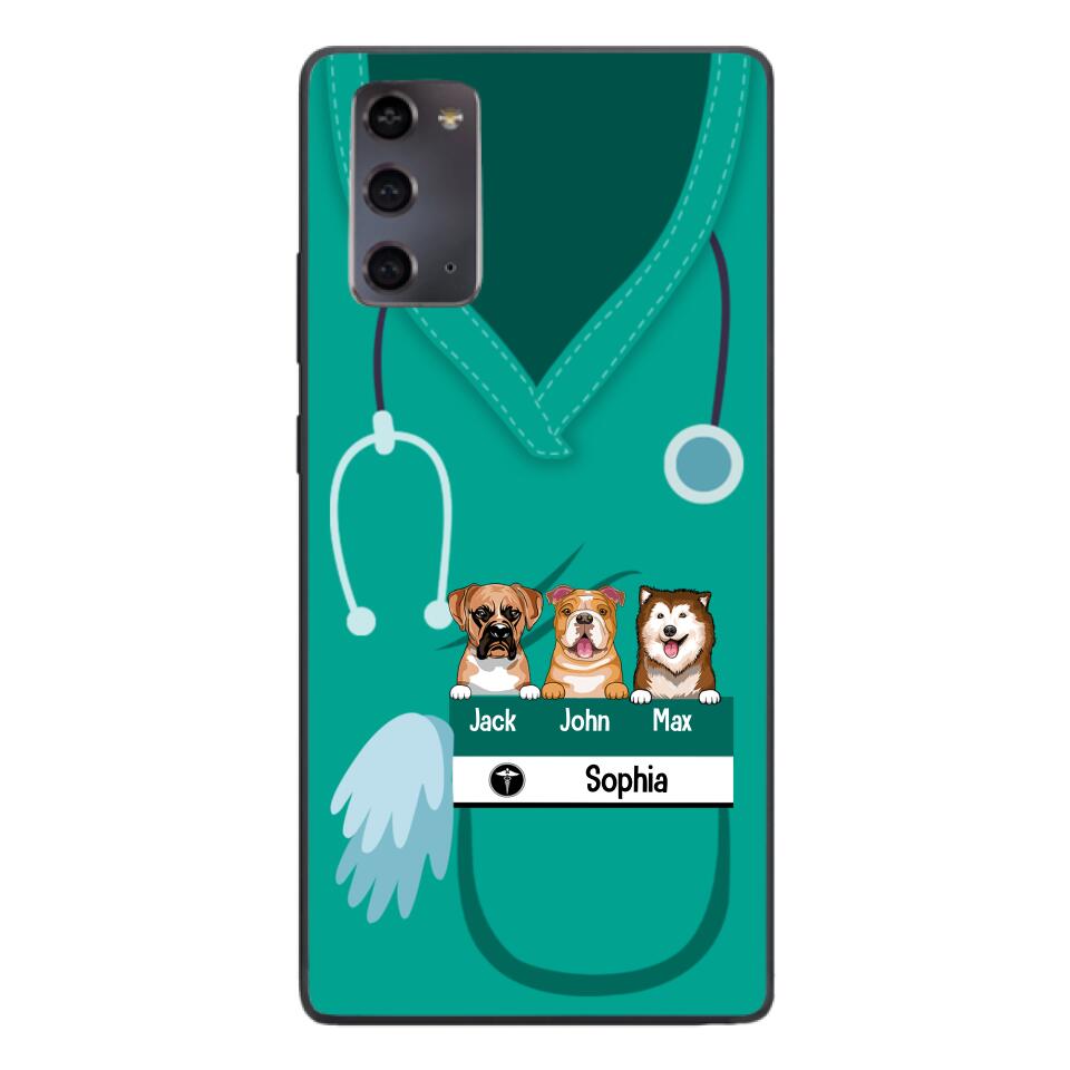 Personalized Nurse Love Dog Phone Case Printed 22MAY-HQ16