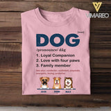 PERSONALIZED DOG LOYAL COMPANION FOUR PAWS FAMILY MEMBER TSHIRT NQHC1605