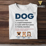 PERSONALIZED DOG LOYAL COMPANION FOUR PAWS FAMILY MEMBER TSHIRT NQHC1605