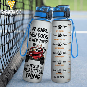 Personalized Jeep Dog Water Tracker Bottle Printed 22MAY-DT17