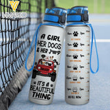 Personalized Jeep Dog Water Tracker Bottle Printed 22MAY-DT17