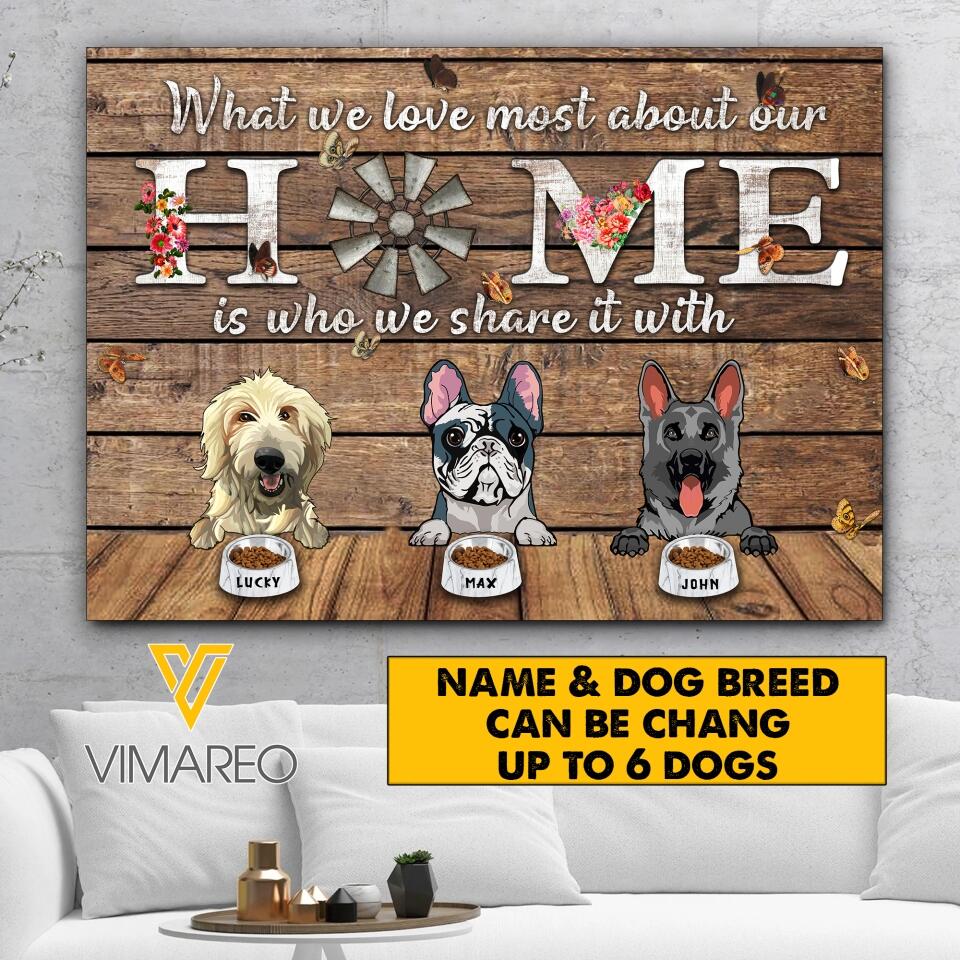 PERSONALIZED HOME DOG BREED CANVAS NQHC1805