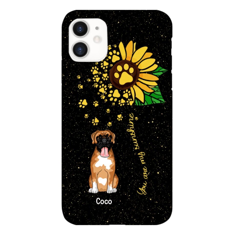 PERSONALIZED DOG SUNFLOWER PHONECASE QTTN1805