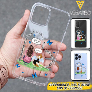 Personalized Girl Love Dog Transparent Silicone Phonecase Printed 22MAY-DT20