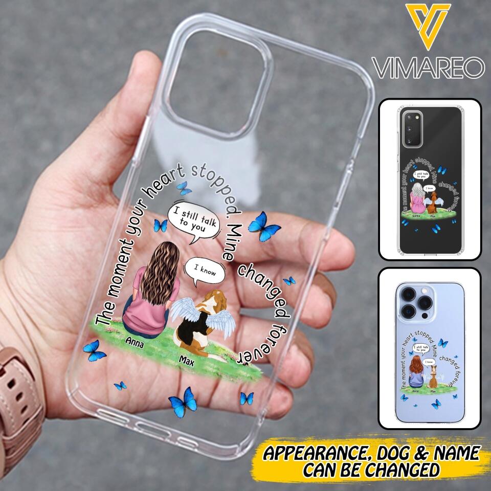 Personalized Girl Love Dog Transparent Silicone Phonecase Printed 22MAY-DT20