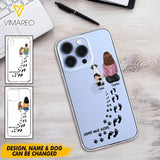 Personalized Never Walk Alone Girl And Dog Transparent Silicone Phonecase Printed 22MAY-LN21
