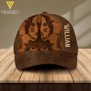 Personalized Viking Leather Printed Cap 2105DT