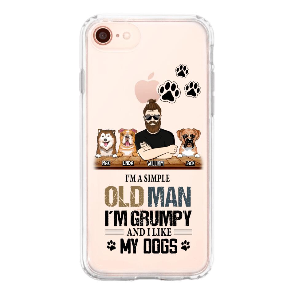 Personalized Grumpy Old Man Like Dogs Transparent Silicone Phonecase Printed 22MAY-HQ21