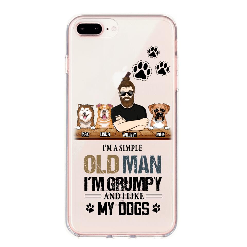 Personalized Grumpy Old Man Like Dogs Transparent Silicone Phonecase Printed 22MAY-HQ21
