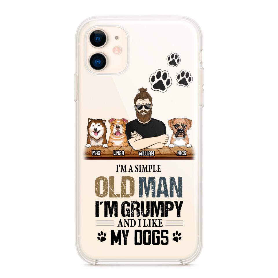 Personalized Grumpy Old Man Like Dogs Transparent Silicone Phonecase Printed 22MAY-HQ21