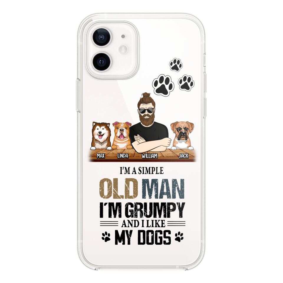 Personalized Grumpy Old Man Like Dogs Transparent Silicone Phonecase Printed 22MAY-HQ21