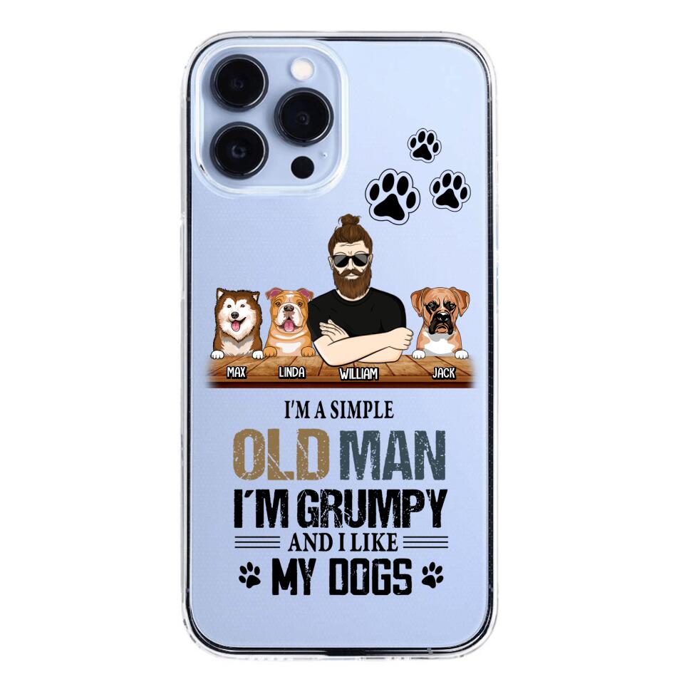 Personalized Grumpy Old Man Like Dogs Transparent Silicone Phonecase Printed 22MAY-HQ21