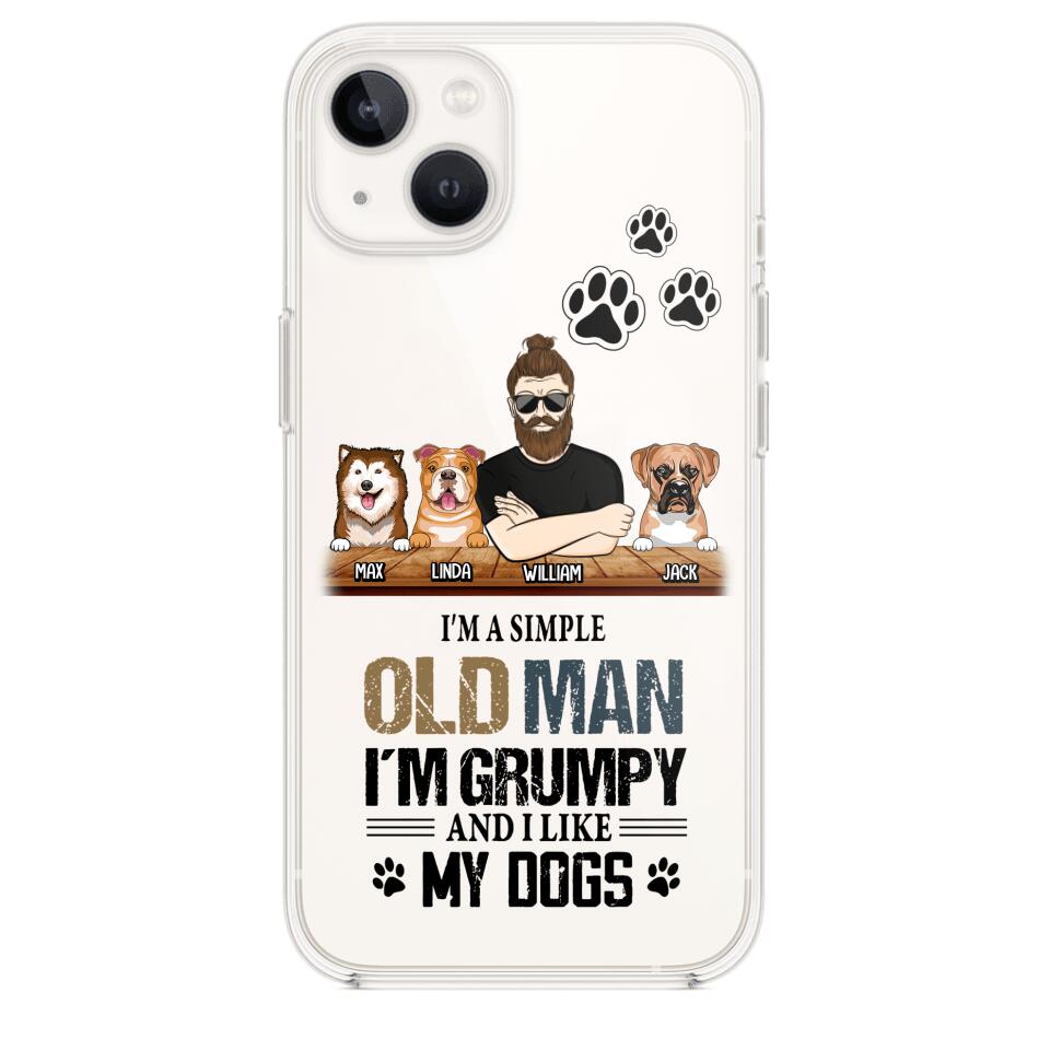 Personalized Grumpy Old Man Like Dogs Transparent Silicone Phonecase Printed 22MAY-HQ21