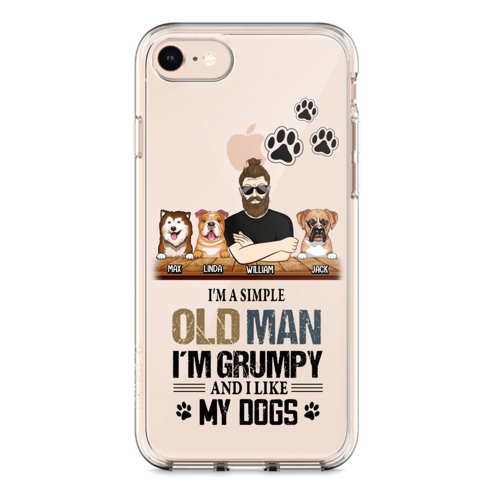 Personalized Grumpy Old Man Like Dogs Transparent Silicone Phonecase Printed 22MAY-HQ21