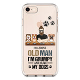 Personalized Grumpy Old Man Like Dogs Transparent Silicone Phonecase Printed 22MAY-HQ21