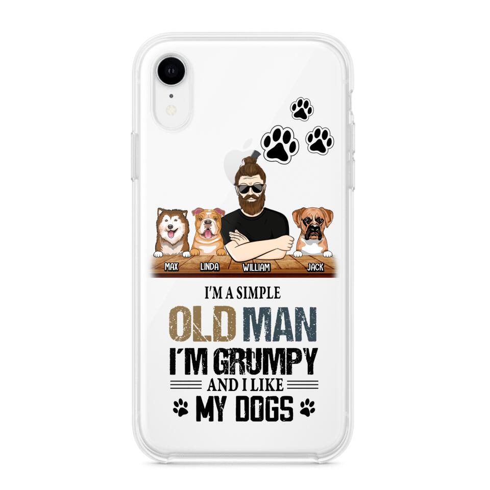 Personalized Grumpy Old Man Like Dogs Transparent Silicone Phonecase Printed 22MAY-HQ21