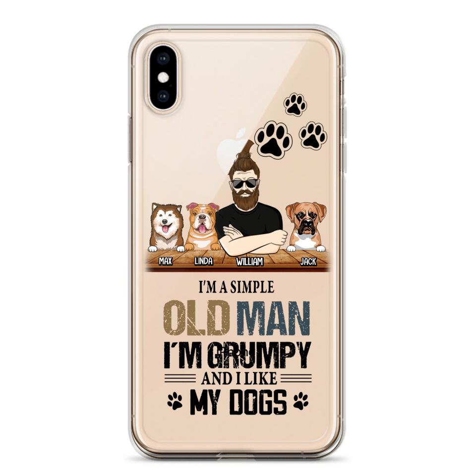 Personalized Grumpy Old Man Like Dogs Transparent Silicone Phonecase Printed 22MAY-HQ21