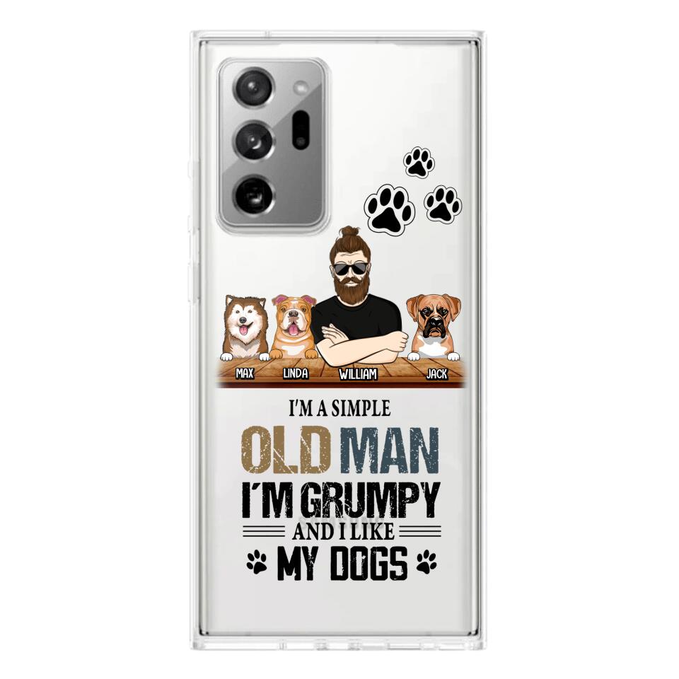 Personalized Grumpy Old Man Like Dogs Transparent Silicone Phonecase Printed 22MAY-HQ21