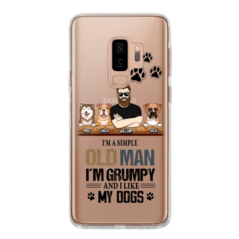 Personalized Grumpy Old Man Like Dogs Transparent Silicone Phonecase Printed 22MAY-HQ21