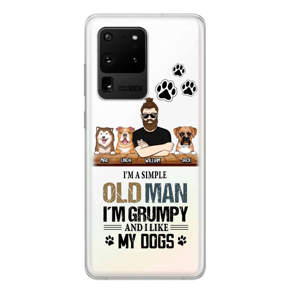 Personalized Grumpy Old Man Like Dogs Transparent Silicone Phonecase Printed 22MAY-HQ21