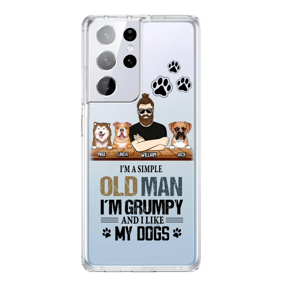 Personalized Grumpy Old Man Like Dogs Transparent Silicone Phonecase Printed 22MAY-HQ21