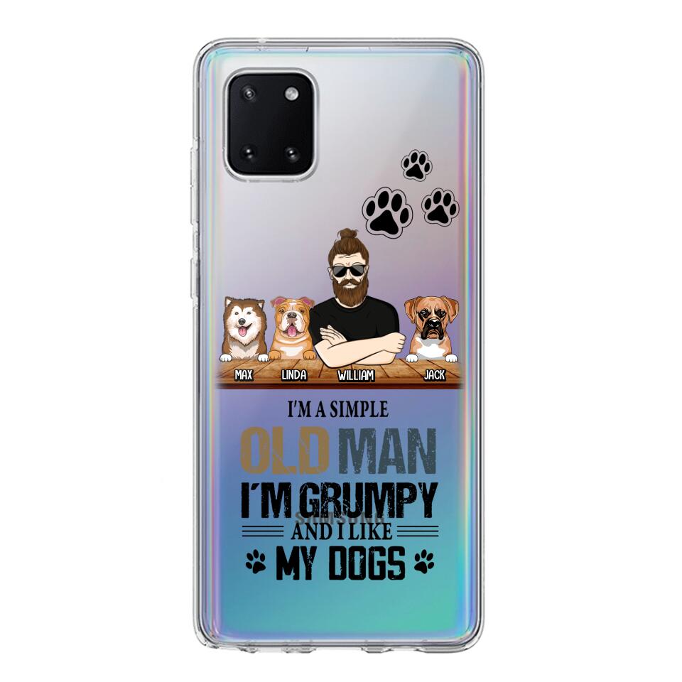Personalized Grumpy Old Man Like Dogs Transparent Silicone Phonecase Printed 22MAY-HQ21