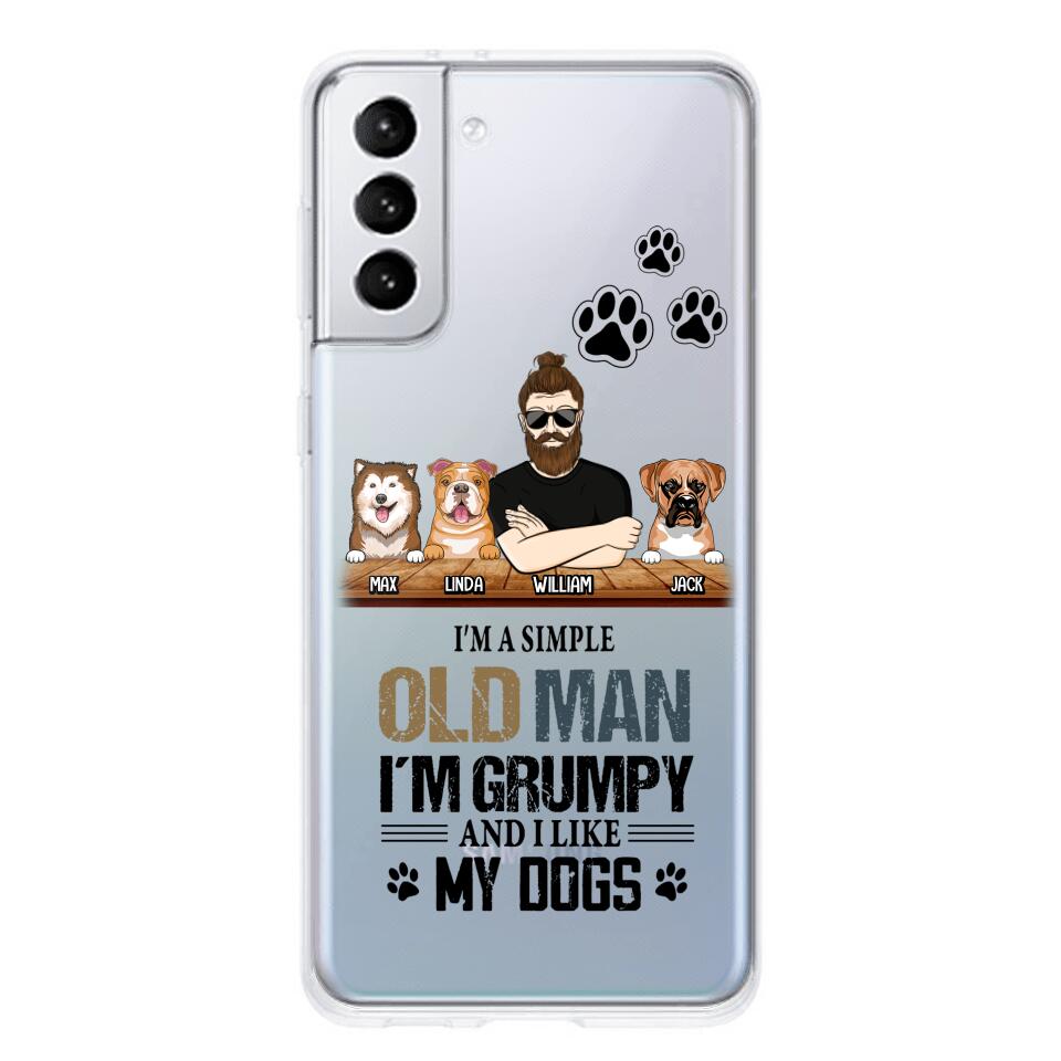 Personalized Grumpy Old Man Like Dogs Transparent Silicone Phonecase Printed 22MAY-HQ21