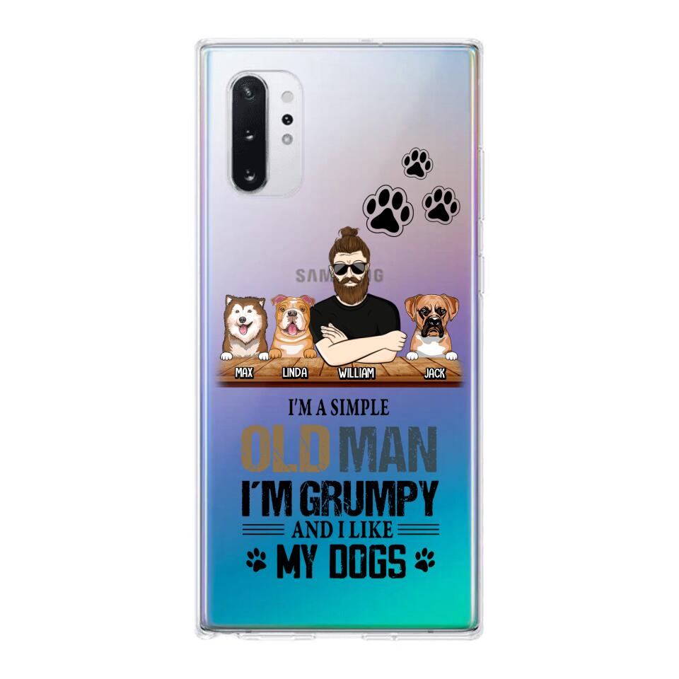 Personalized Grumpy Old Man Like Dogs Transparent Silicone Phonecase Printed 22MAY-HQ21