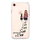 Personalized Never Walk Alone Girl And Dog Transparent Silicone Phonecase Printed 22MAY-LN21