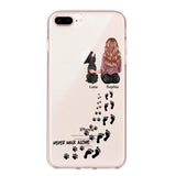 Personalized Never Walk Alone Girl And Dog Transparent Silicone Phonecase Printed 22MAY-LN21