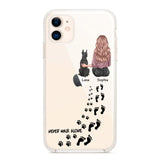 Personalized Never Walk Alone Girl And Dog Transparent Silicone Phonecase Printed 22MAY-LN21