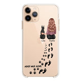 Personalized Never Walk Alone Girl And Dog Transparent Silicone Phonecase Printed 22MAY-LN21