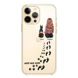 Personalized Never Walk Alone Girl And Dog Transparent Silicone Phonecase Printed 22MAY-LN21
