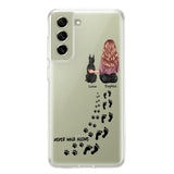 Personalized Never Walk Alone Girl And Dog Transparent Silicone Phonecase Printed 22MAY-LN21
