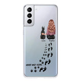 Personalized Never Walk Alone Girl And Dog Transparent Silicone Phonecase Printed 22MAY-LN21