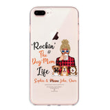 Personalized Rockin's The Dog Mom Life Transparent Silicone Phonecase Printed 22MAY-HC21