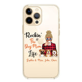 Personalized Rockin's The Dog Mom Life Transparent Silicone Phonecase Printed 22MAY-HC21