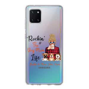 Personalized Rockin's The Dog Mom Life Transparent Silicone Phonecase Printed 22MAY-HC21