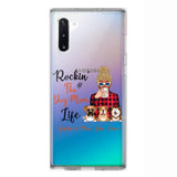 Personalized Rockin's The Dog Mom Life Transparent Silicone Phonecase Printed 22MAY-HC21